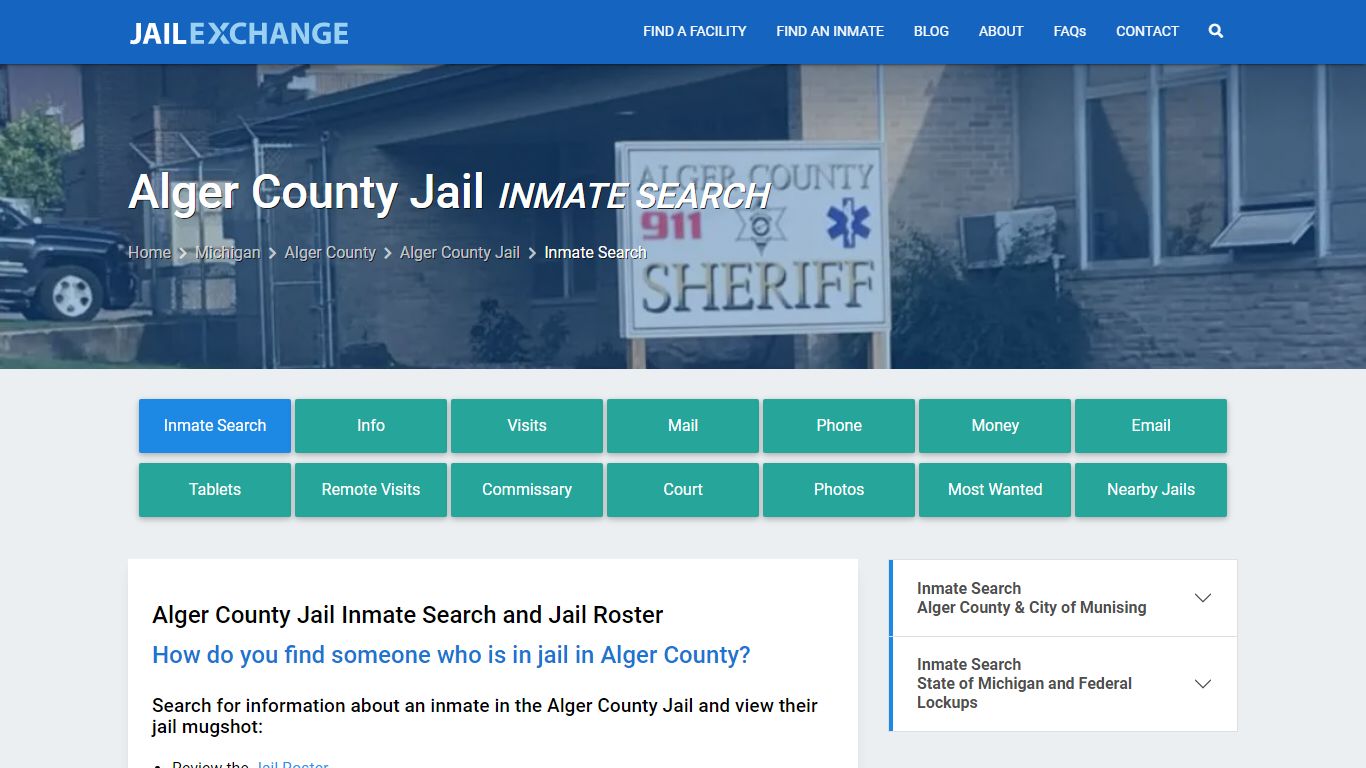 Inmate Search: Roster & Mugshots - Alger County Jail, MI